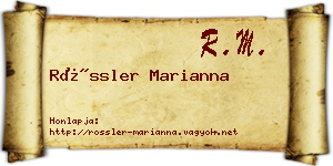 Rössler Marianna névjegykártya